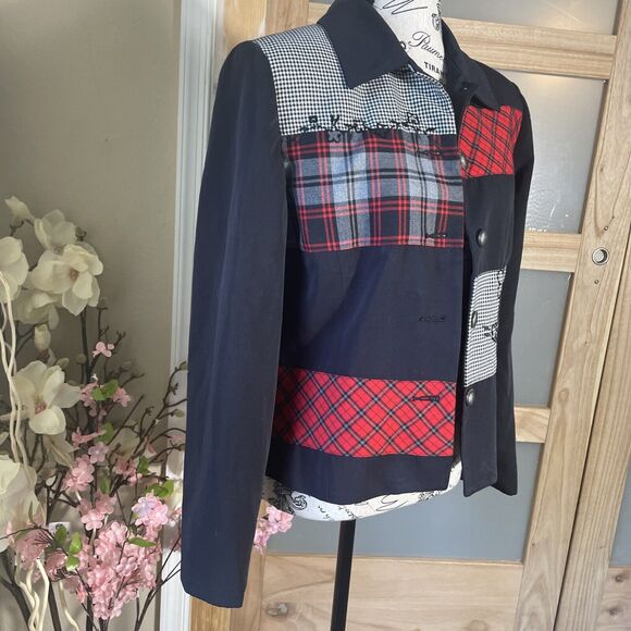 Susan Bristol Patchwork Multicolor Blazer Shoulder Pads Size 6 - Picture 3 of 8